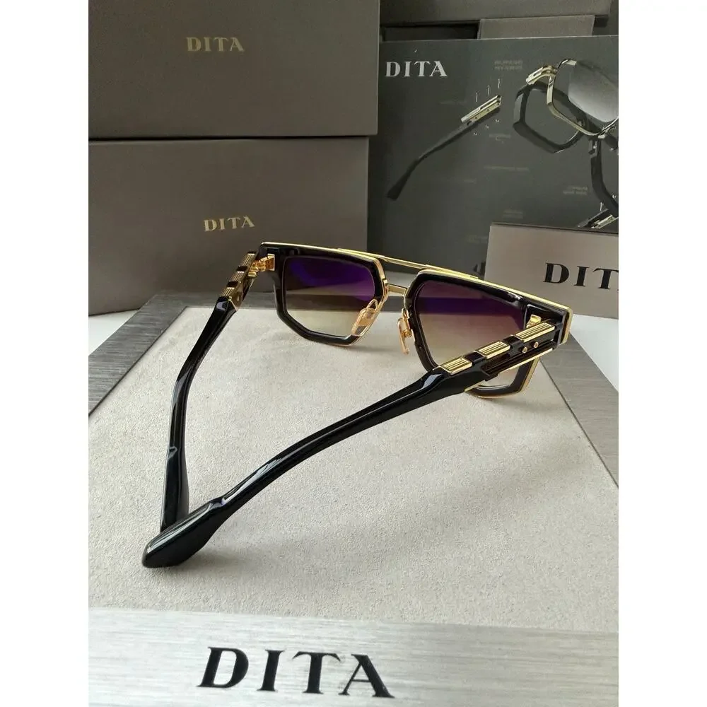 DITA MACH NINE DTS 478 01 Black Yellow Gold Brown Gradient Sunglasses AUTHENTIC